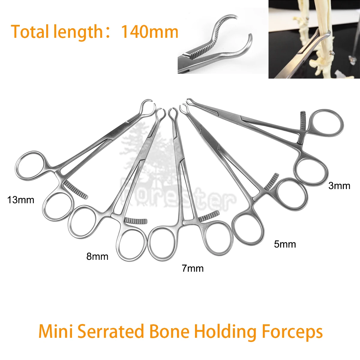 Small Serrated Bone Holding Forceps Mini Serrated Orthopedic Clamp Small Bone Forceps Veterinary Orthopedics Instruments