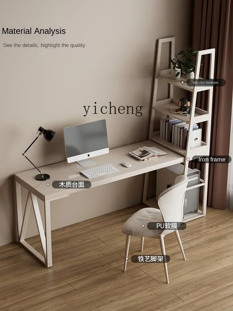 

b2Desk Bookcase Integrated Combination Small Apartment Home Solid Wood Desk Corner Bookshelf Desktop Computer Desk