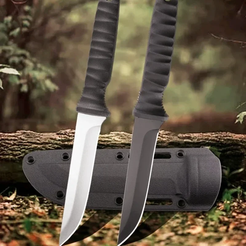 2024 new 9CR18 steel outdoor camping straight knife,edc portable high hardness self-defense adventure knife, necklace tool knife