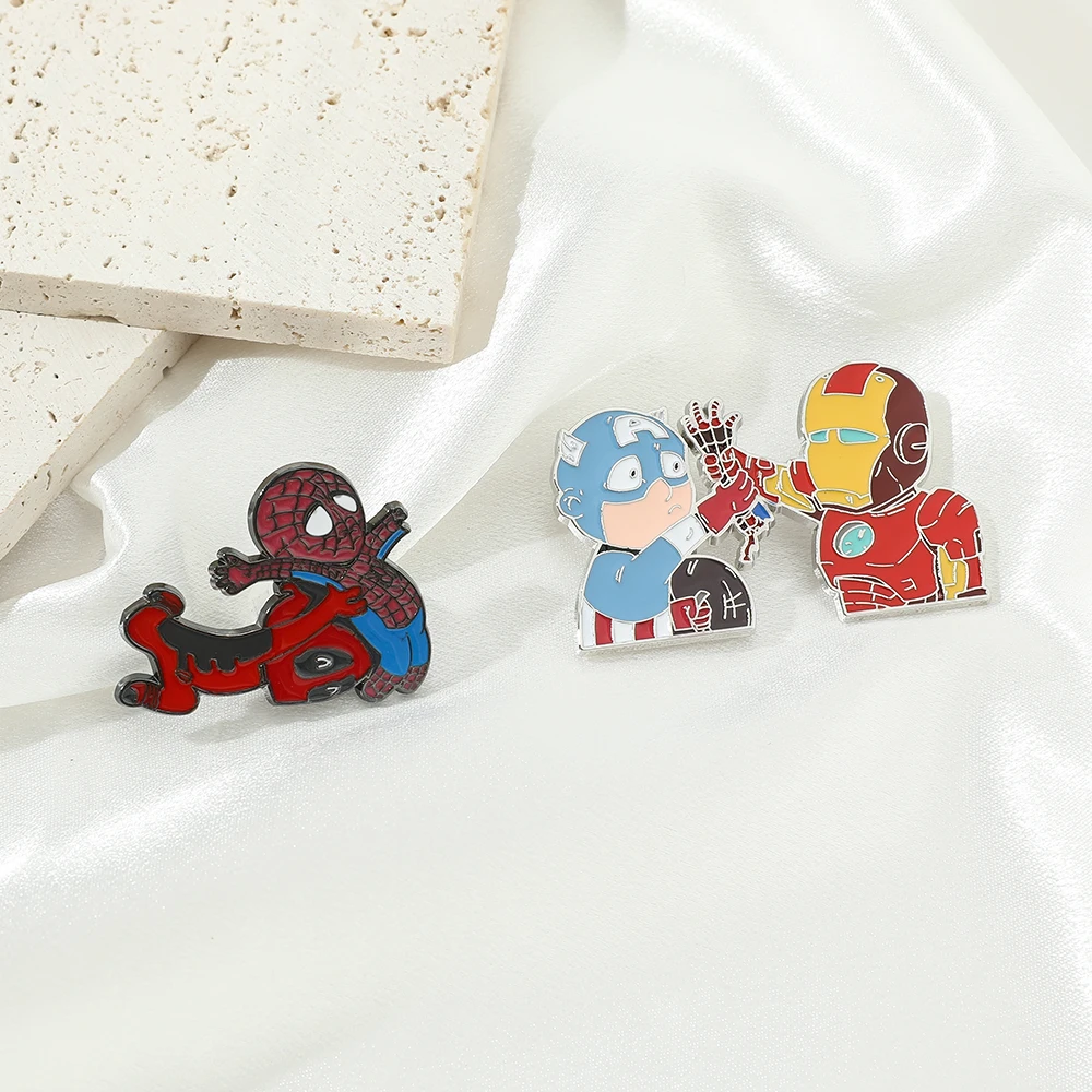 Marvel Movie Collection Enamel Brooch Avengers Superhero Backpack Jacket Pin Disney Fans Collect Badge Accessories Gifts