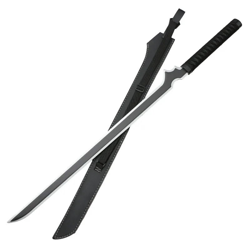 

98cm/35.58in Black Rock Sword Bamboo Katana Anime Peripherals Cosplay Model Props Practice Ornaments Holiday Gift Table Crafts