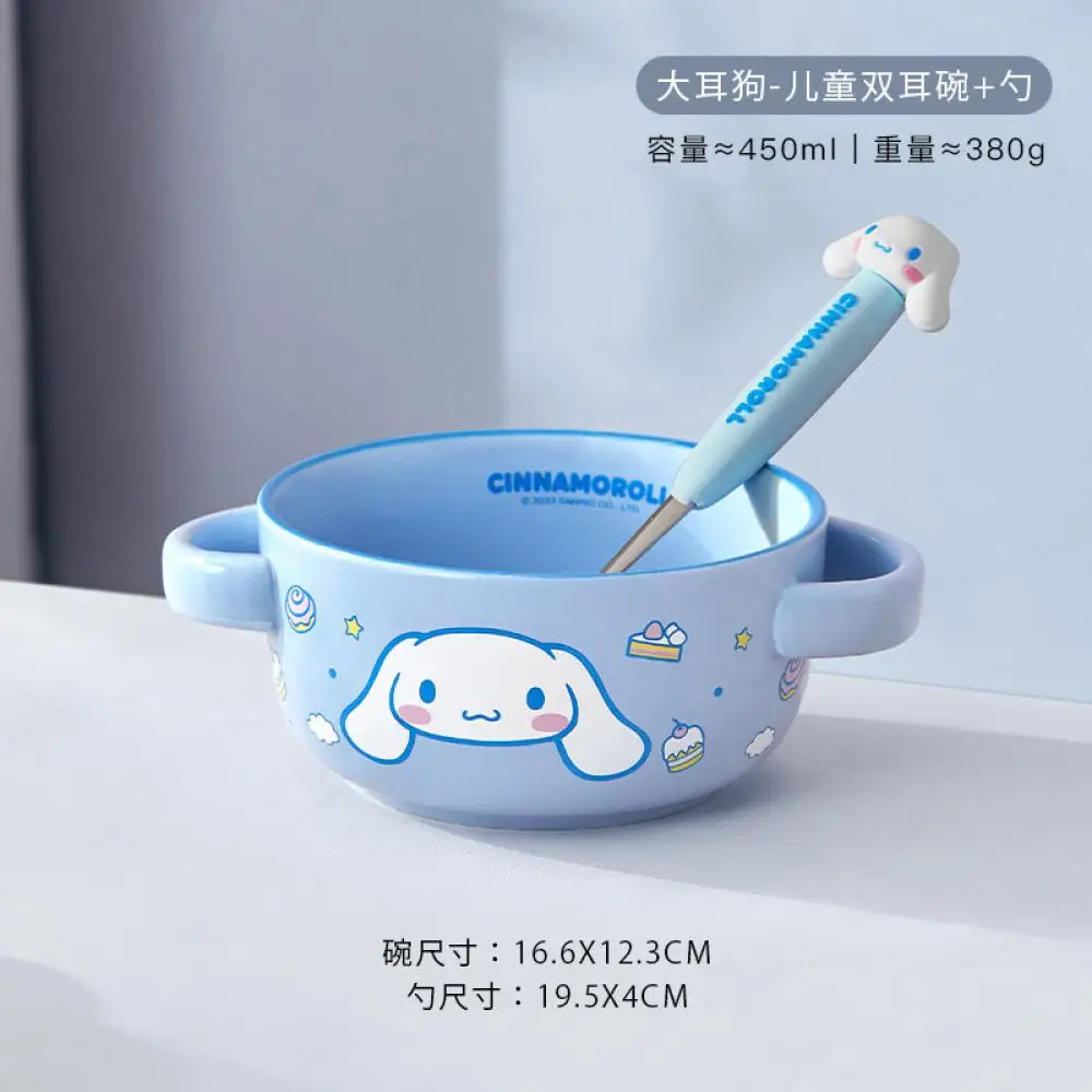 Kawaii مرحبا كيتي وعاء الأذن المزدوج سانريو ميلودي سينامورول وعاء الأرز لطيف الكرتون على البخار البيض الكسترد السيراميك السلطانية الاطفال هدية #5