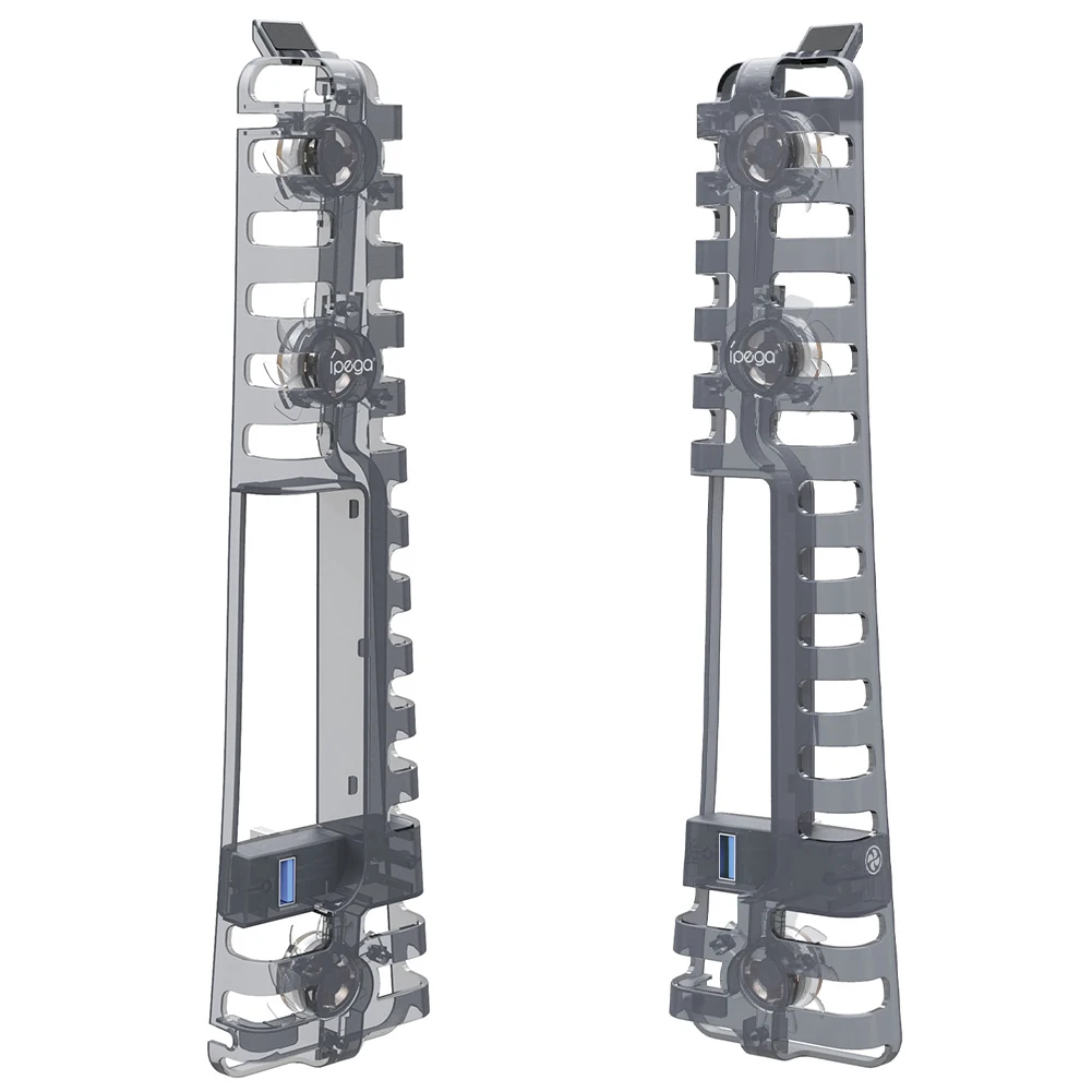 ل PS 5 Pro/PS 5 مروحة تبريد رفيعة مروحة تبريد هادئة مع 3 مراوح USB 3.0 مشعاع عمودي مع ضوء LED نظام تبريد فعال