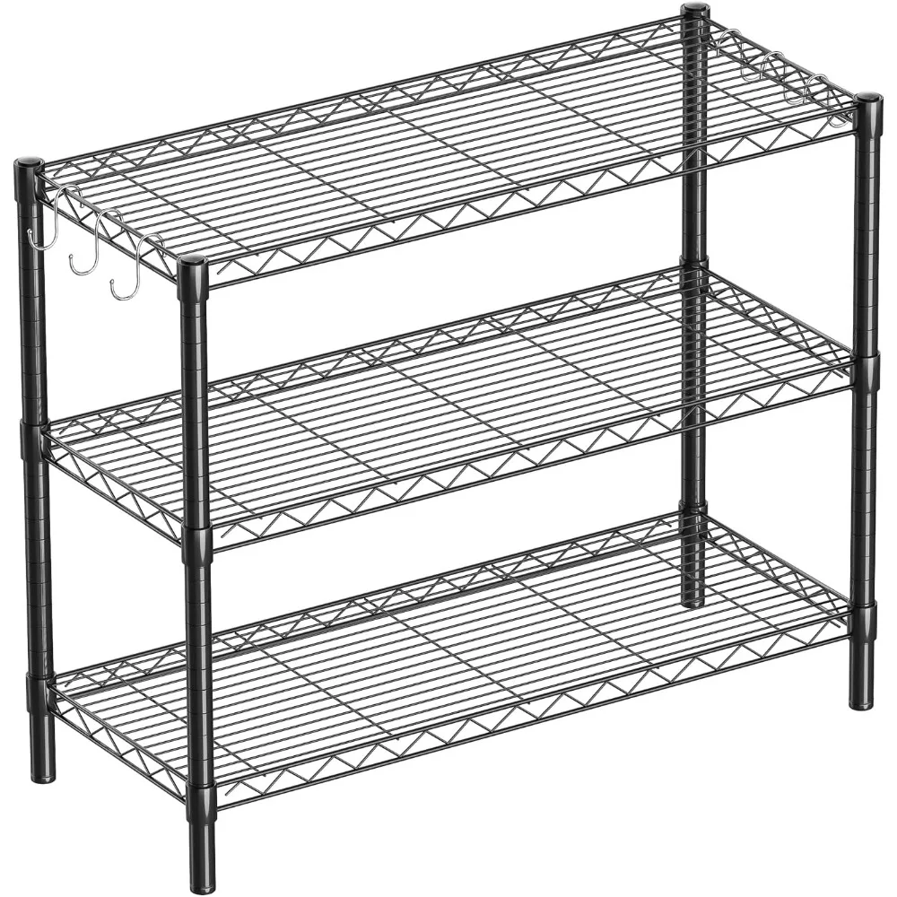 

3-Shelf Adjustable Metal Shelf Wire Shelving Unit Storage Rack Display Shelf for Bedroom,Pantry Basement,3-Shelfs shoe rack
