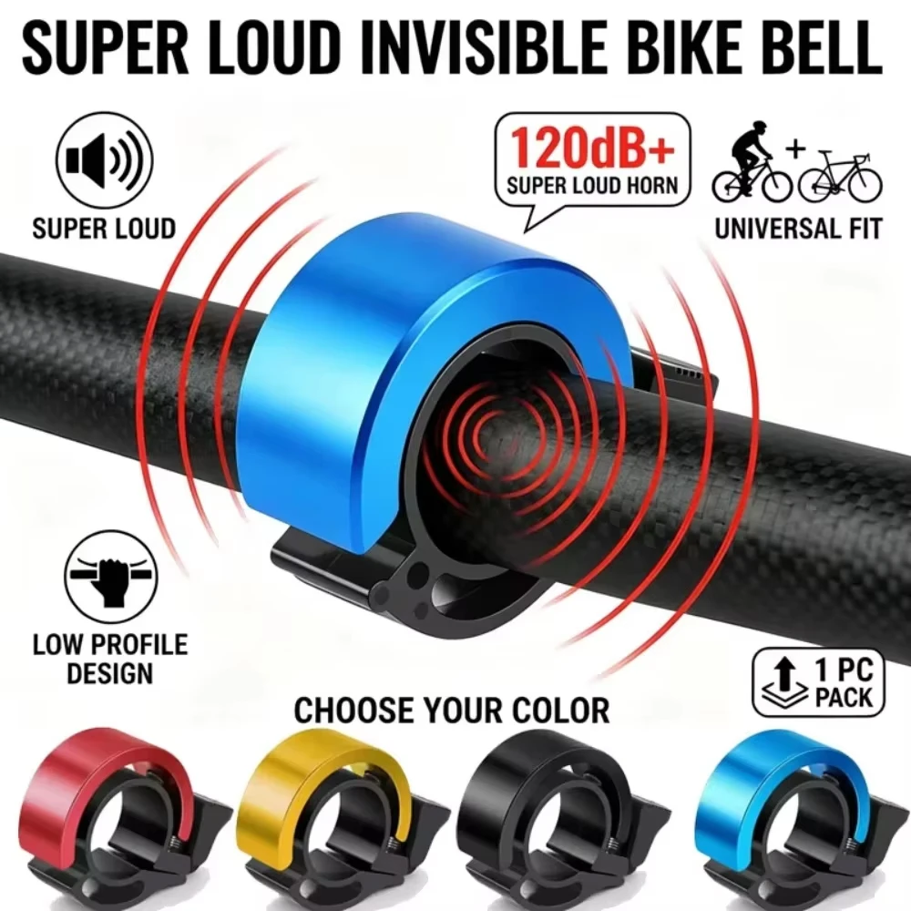 Laute Fahrradklingel aus Aluminiumlegierung für MTB und Rennrad, Lenker-Hupe mit Klarem Ton, Alarm-Warnring für Outdoor-Radfahren, Fahrrad-Zubehör