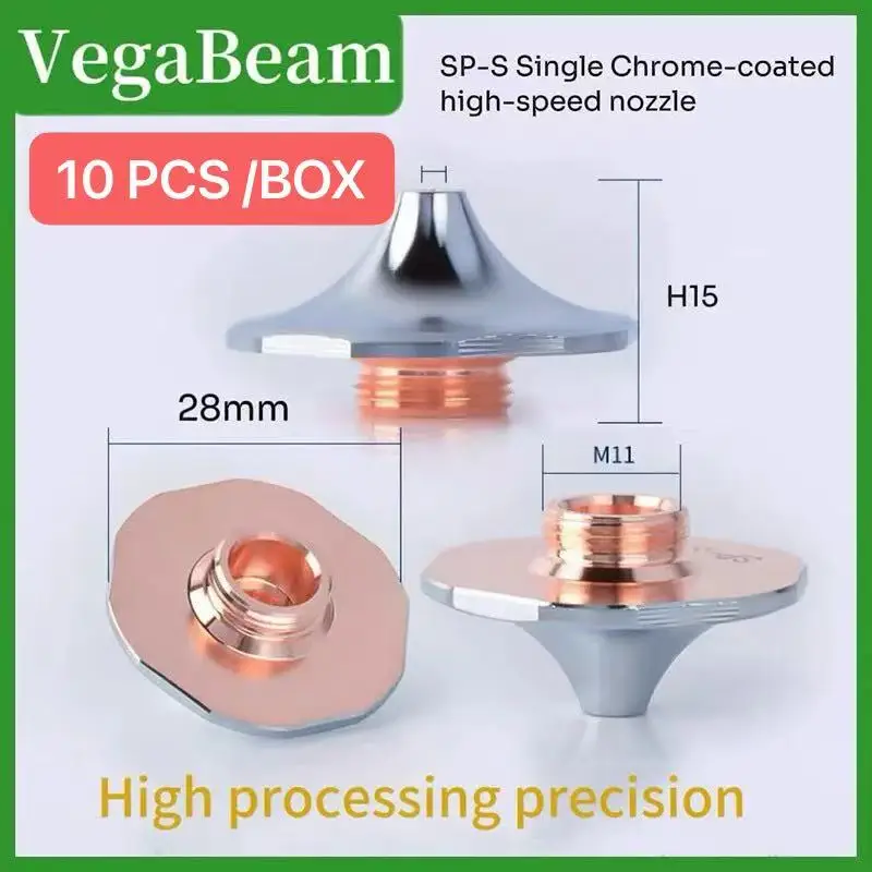 10PCS Laser Nozzle SP-S SP-F D28 nozzle High Speed High Power cutting nozzle Double-layer chrome For BOCI WSX HANS Rytools Bodor