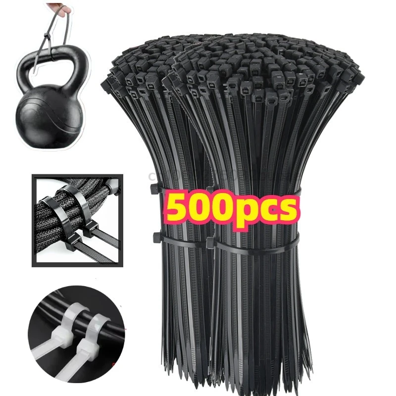 Cable Zip Tie Plastic Nylon Tie Self-locking Black Fastening Strap Cable-Tie-Set Fastening Ring Zip Wraps Strap Tie  Cable Tie