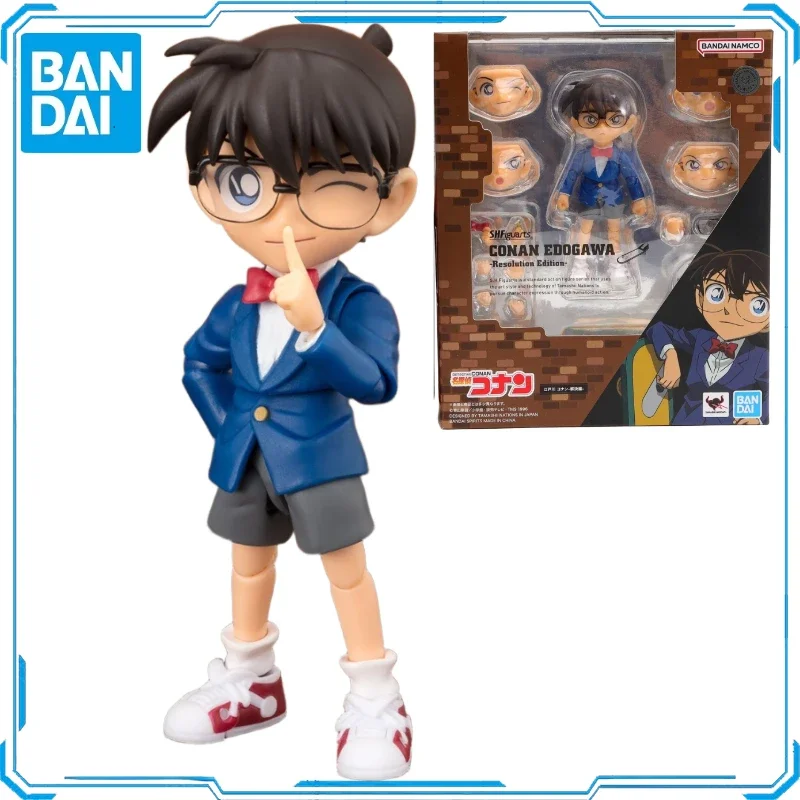 In Stock Original Bandai SHF Detective Conan Series Conan Edogawa Action Figure Animation Toy Gift Model Collector Hobby Anime