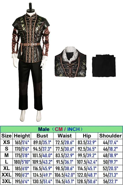 Astarion Cosplay Fantasia Costume Game Baldur Cos Gate Disguise Adult Male Top Pants Outfits Halloween Carnival Roleplay Suit