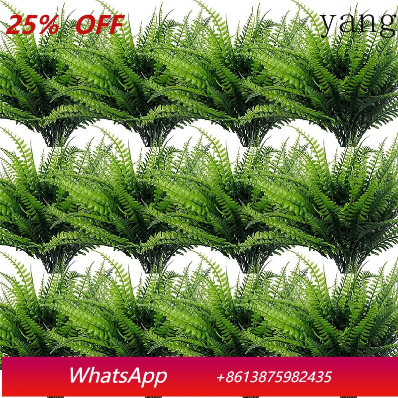 

50 Bundles Artificial Plants Outdoor Faux Boston Fern Fake Plants UV Resistant Plastic Greenery Shrubs for Ourtdoor Gardens
