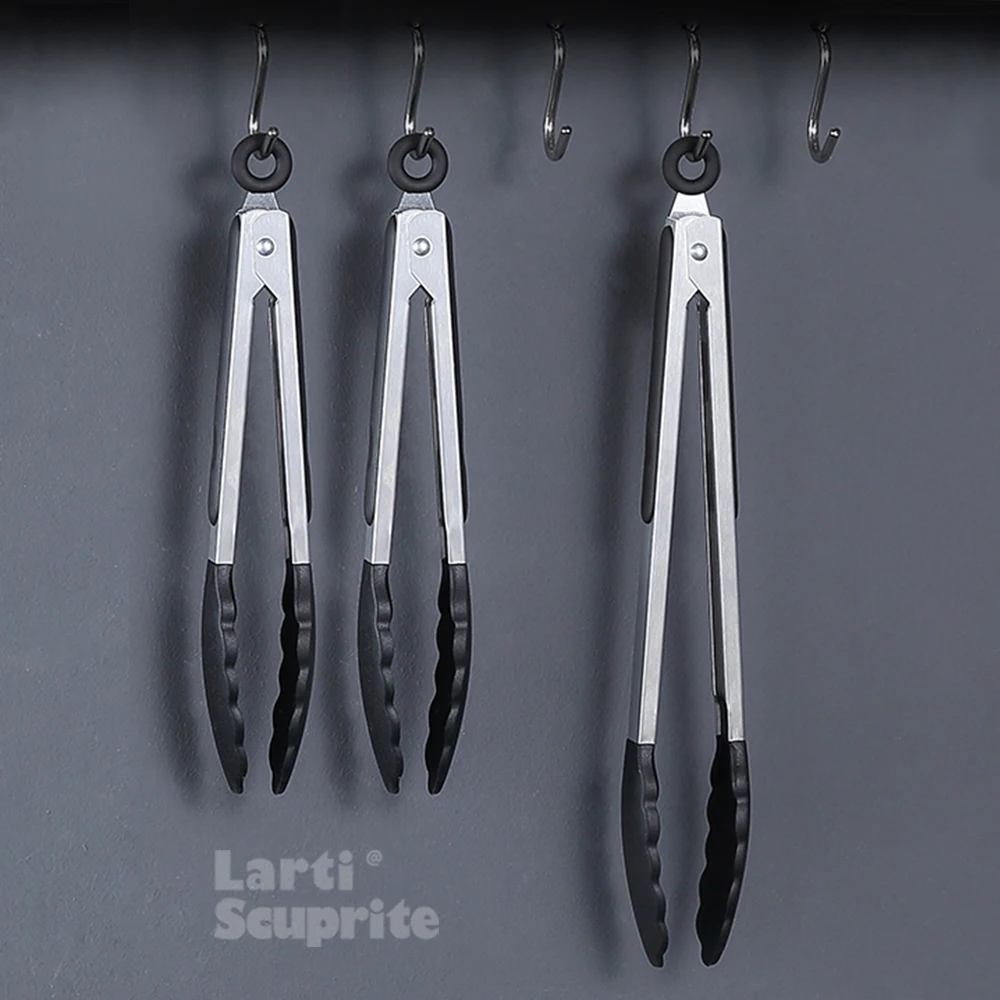 실리콘 식품 통 요리 클립 두꺼운 스테인레스 스틸 주방 클램프 베이킹 펜치 바베큐 잠금 통 샐러드 스테이크 그릴 도구