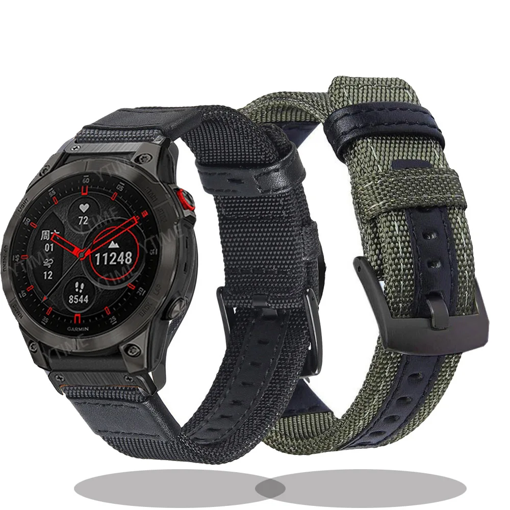 

Ремешок для смарт-часов Garmin спуск MK1 MK2 MK2i, нейлоновый кожаный быстросъемный браслет для Garmin Enduro/Enduro 2, 26 мм
