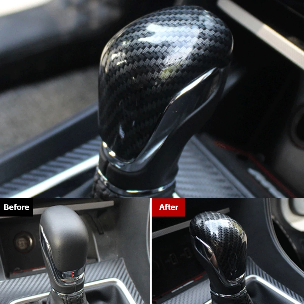 For MG ZS 2017 2018 2019 2020 EV MG6 Carbon Fiber ABS Car Gear Shift Knob Head Cover Trim Car Accessories Interior