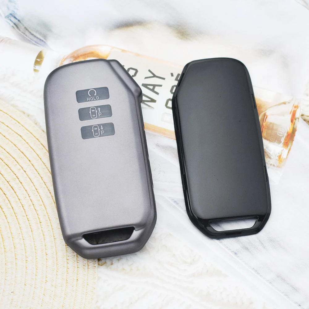 7 Buttons Soft Gunmetal TPU Car Key Case Cover for Kia Ev6 Seltos K5 Sorento Mq4 Car Key Protective Holder Keyring Accessories