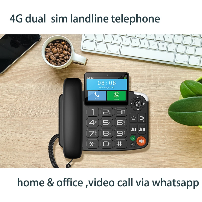 4G andriond landline desk telephone with volte and video call for home and office