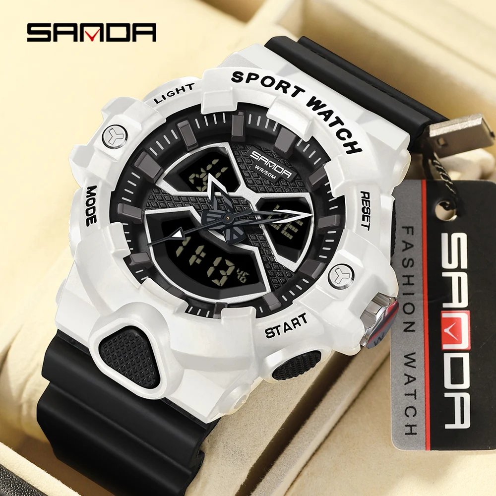 

Sanda 3150 style multifunctional waterproof electronic watch outdoor sports watch trendy and minimalist creative watch