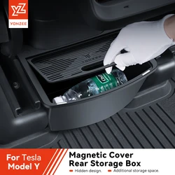 YZ For Tesla Model Y Juniper 2021-2025 Magnetic Suction Back Row Intermediate Storage Box For Tesla Storage Box Car Accessories