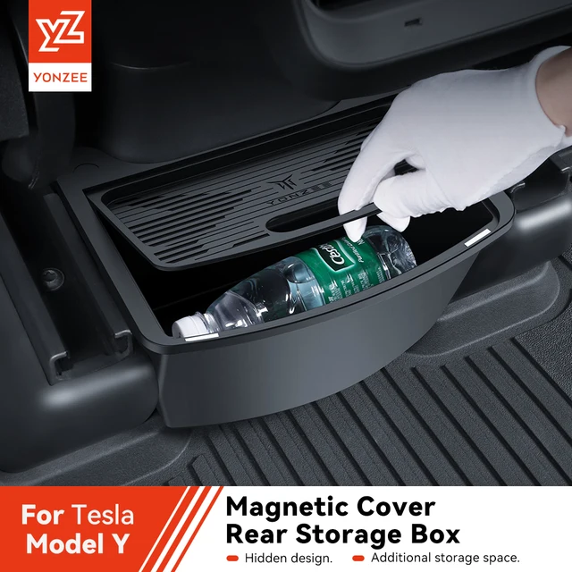 YZ dla Tesla Model Y Juniper 2021-2025 magnetyczne ssanie tylny rząd pośredni schowek dla Tesla schowek akcesoria samochodowe