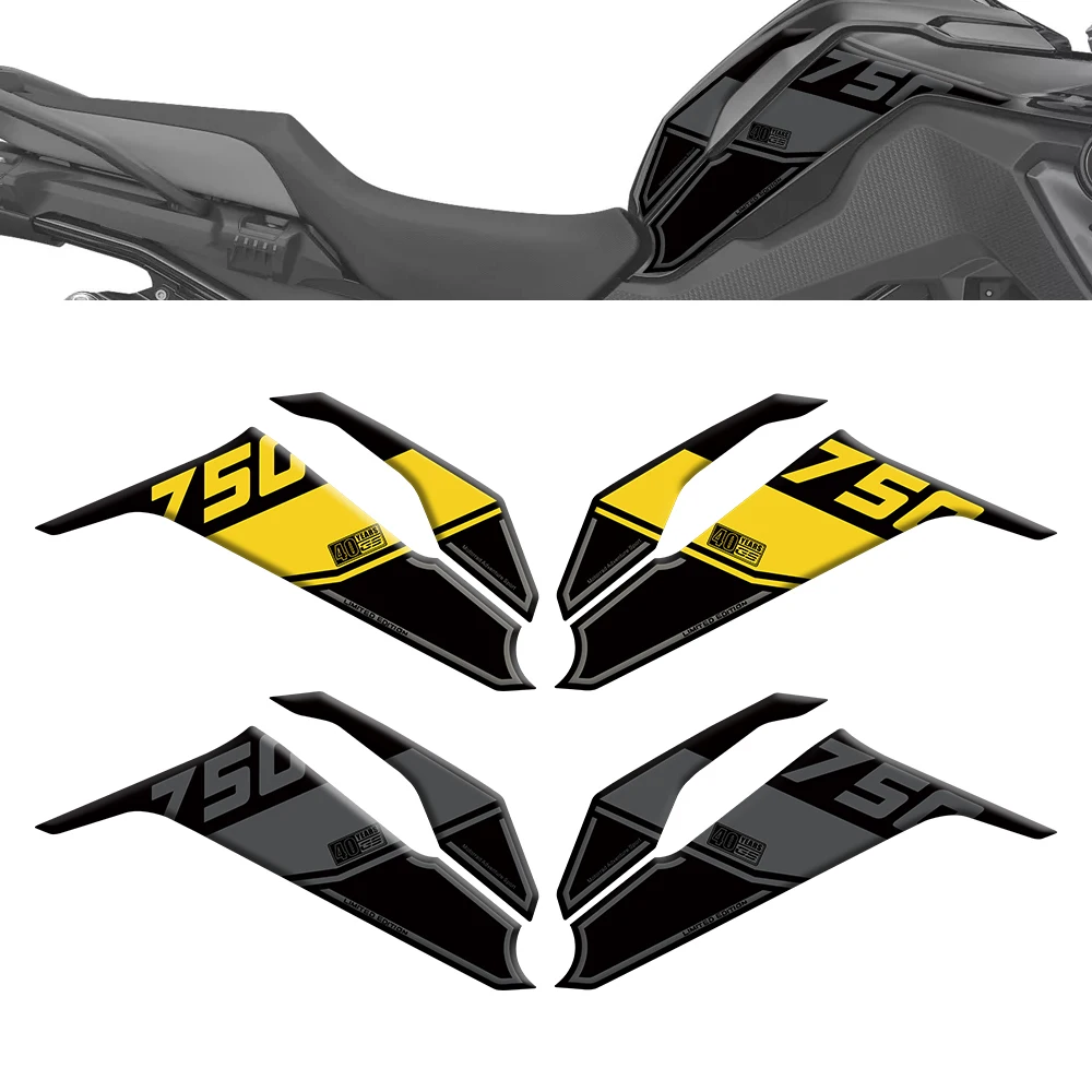 Motorcycle Tank Knee Section Gel Paint Protector Decal Stickers For BMW F750GS 40 Years GS Triple Black Option 719 2018 2019 202