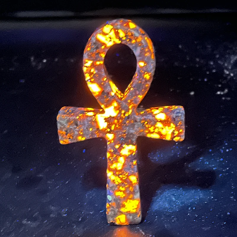 ธรรมชาติ Healing เปลวไฟหิน Anka Cross อียิปต์ Ankh Life สัญลักษณ์มือแกะสลักหัตถกรรม Orgone ใช้สําหรับสมาธิหิน