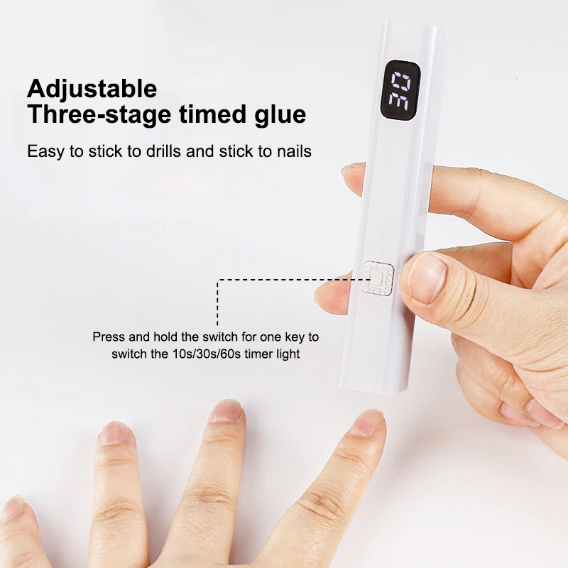 Draagbare nageldrogerlamp LED-nagellamp met standaard voor het uitharden van alle gellak USB oplaadbare sneldrogende manicure nagelkunstgereedschappen