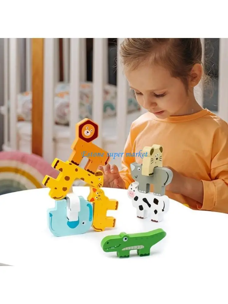 

090B Educational Stacking Game Stacking Toy Suitable for Age 18 Month+ Old Babies Balancing Blocks Natural