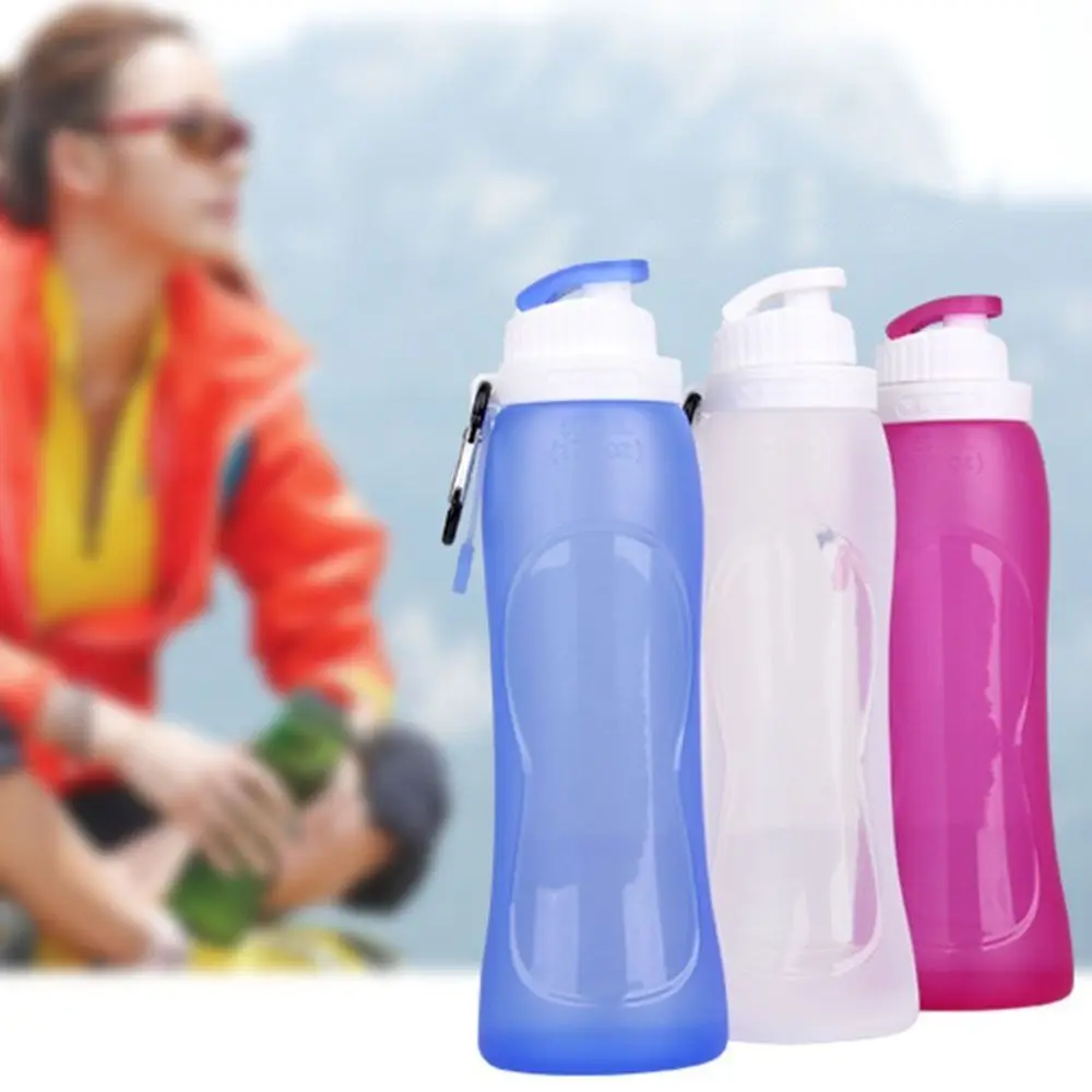 

320/500ML Collapsible Water Bottles Food Grade Silicone Outdoor Foldable Cups Lightweight Soft Flask Portable Sports Kettle