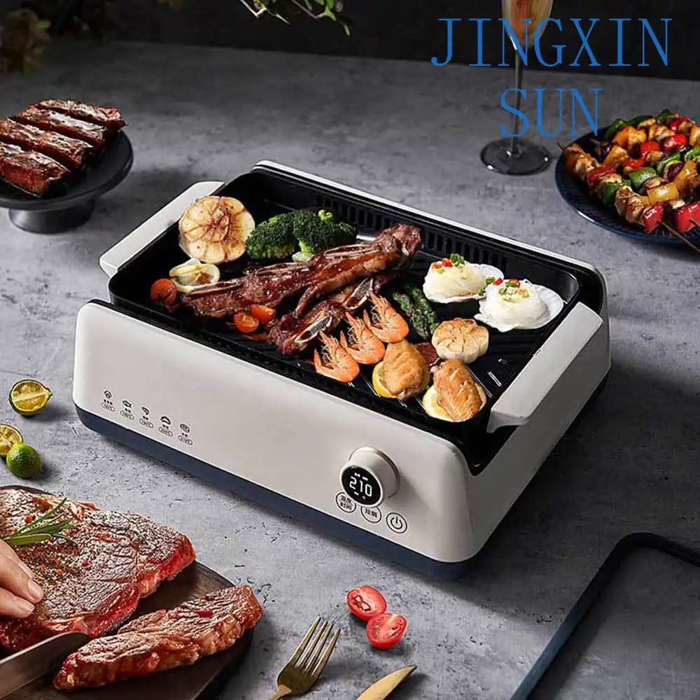 Multifunctional Electric Griddle Plate Parrilla Household Smokeless Barbecue Grill