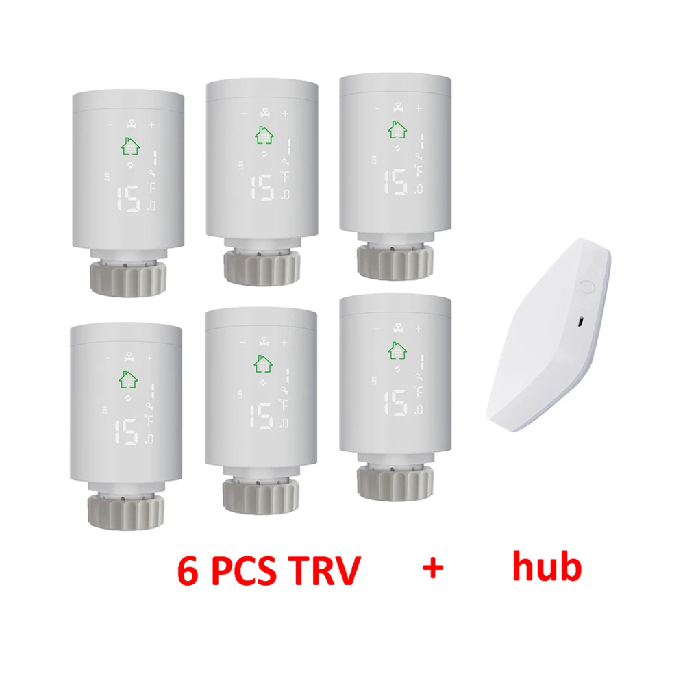 

2022 New Arrival Tuya Smart WIFI Zigbee TRV Radiator Thermostat Valve Vertical Mounting App Control,Work with Alexa,Google Home