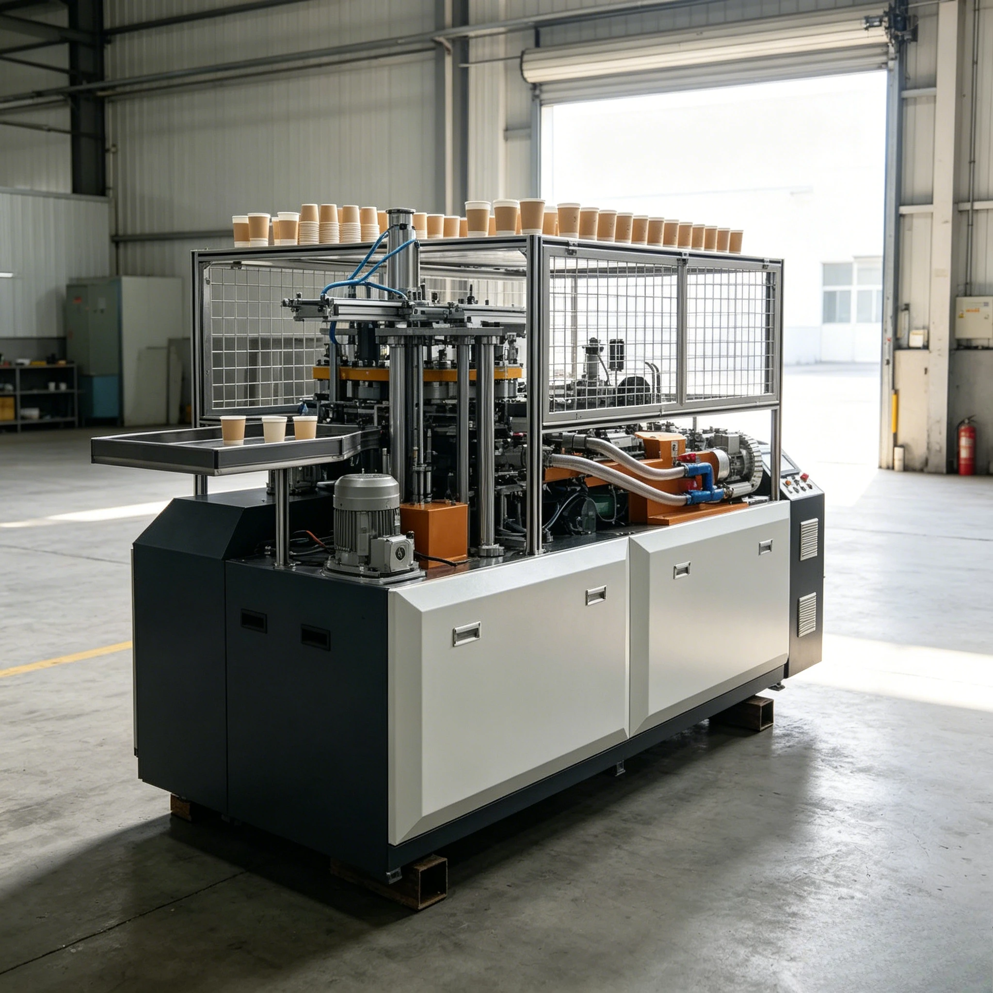 Customized Coffee Cup Making Machine High Speed Double PE Coated Paper Processor for  Hot Drinks