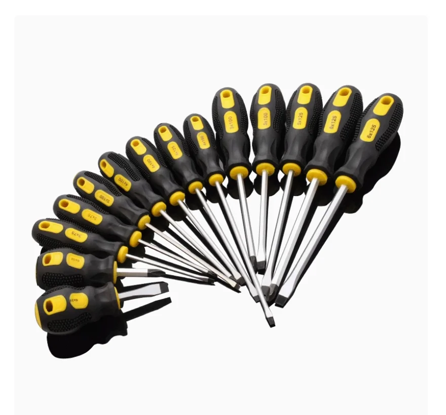 BESTIR taiwan tool 8x200mm 8x250mm 8x300mm chrome vanadium steel hard durable cross flat screw drivers repair construction tools