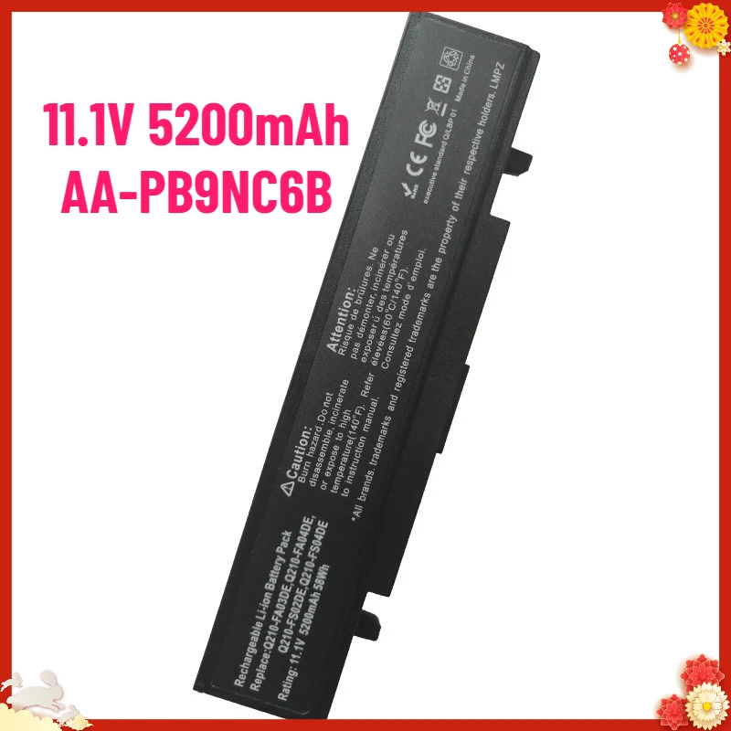 SWZY 11.1V 5200mAh AA-PB9NC6B Laptop Battery for Samsung R468 RV411 R428 R429 R439 R467 R470 R440 Notebook Battery