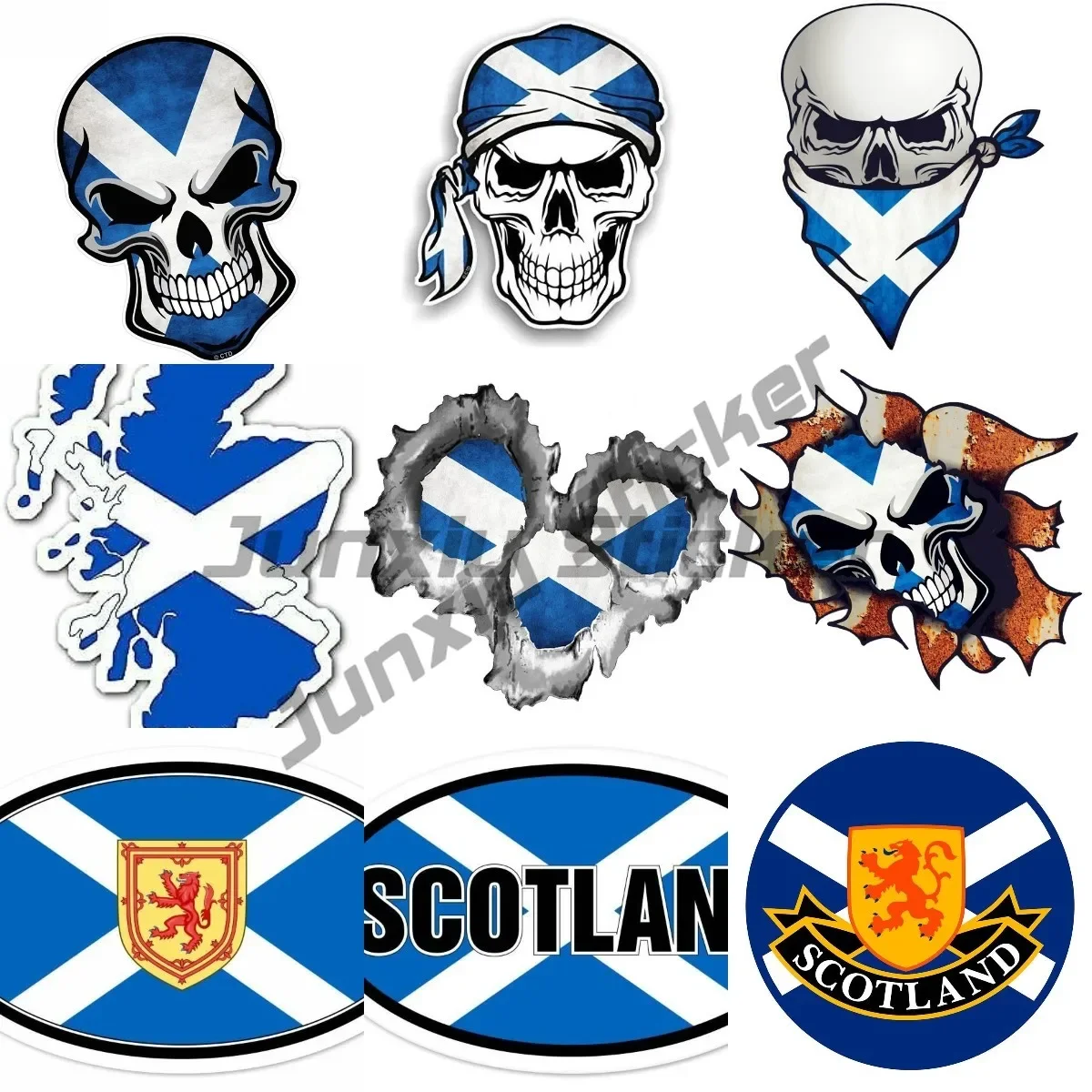 

Ripped Metallic Car Sticker Scottish Flag of Scotland Vinyl Decal Van Motorcycle Off-road Laptop Trunk Guitar