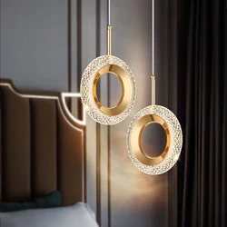 Moderne Ringe LED Acryl Pendelleuchte Home Indoor Decor Hängende Kronleuchter Beleuchtung Esszimmer Küche Bar Nachttischlampen Gold