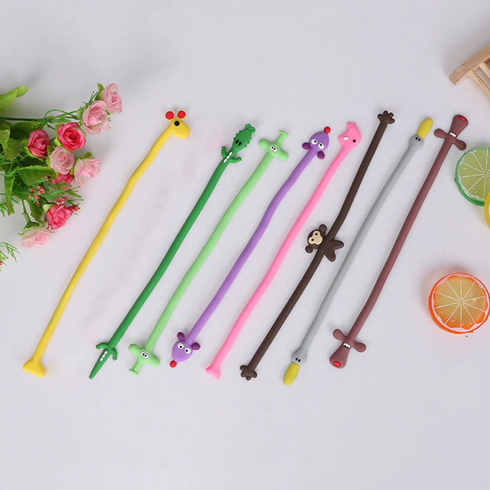 8Pcs Cartoon Cable Organizer Mixed Animal Shapes Cord Management for Cellphone Laptop Earphone Winder Cable Organizer