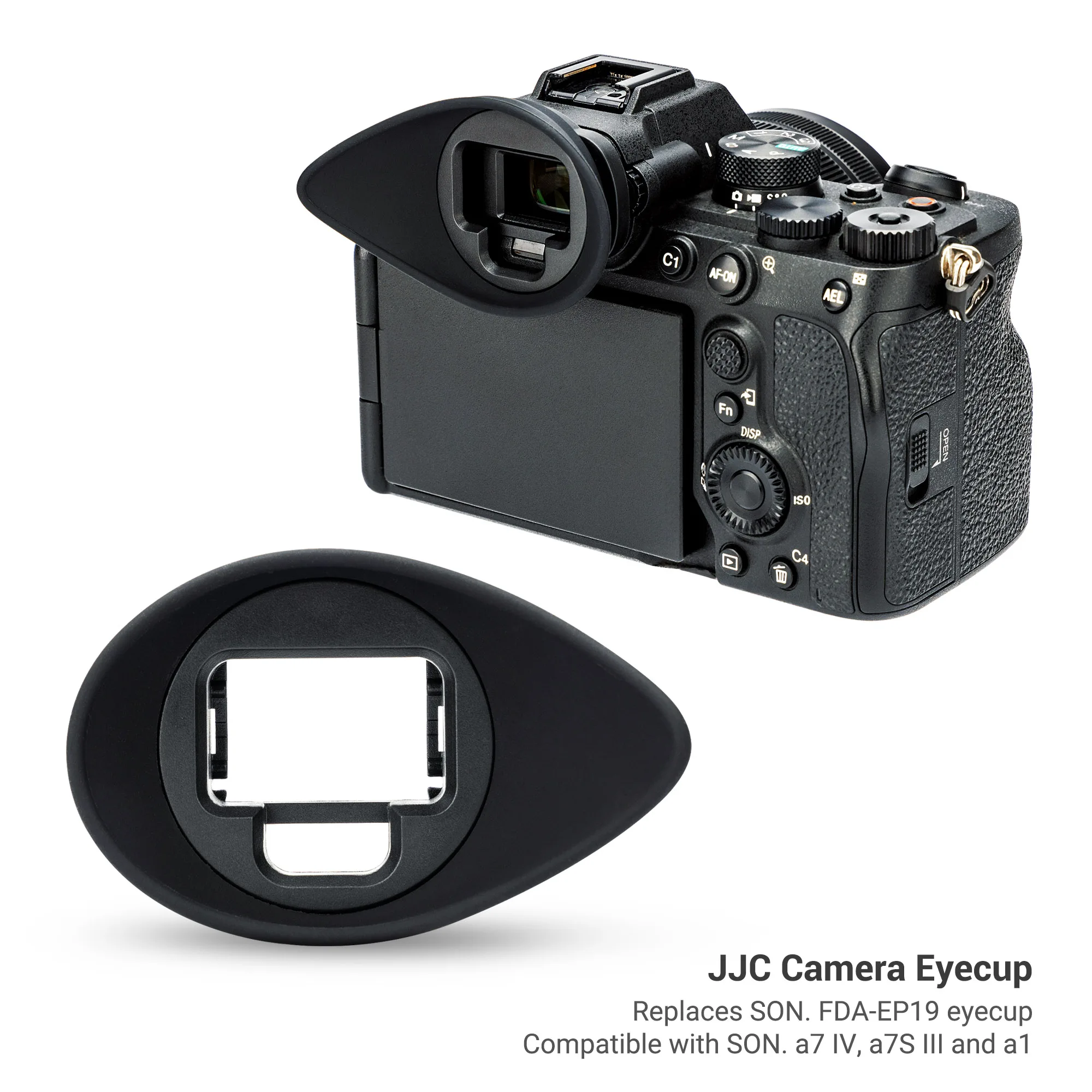 JJC Camera Eyecup Viewfinder Eyepiece Eye Cup for Sony A7M4 A7 IV A7IV A7SIII A7S III A7SM3 A1 Replaces Sony FDA-EP19 Eye cup