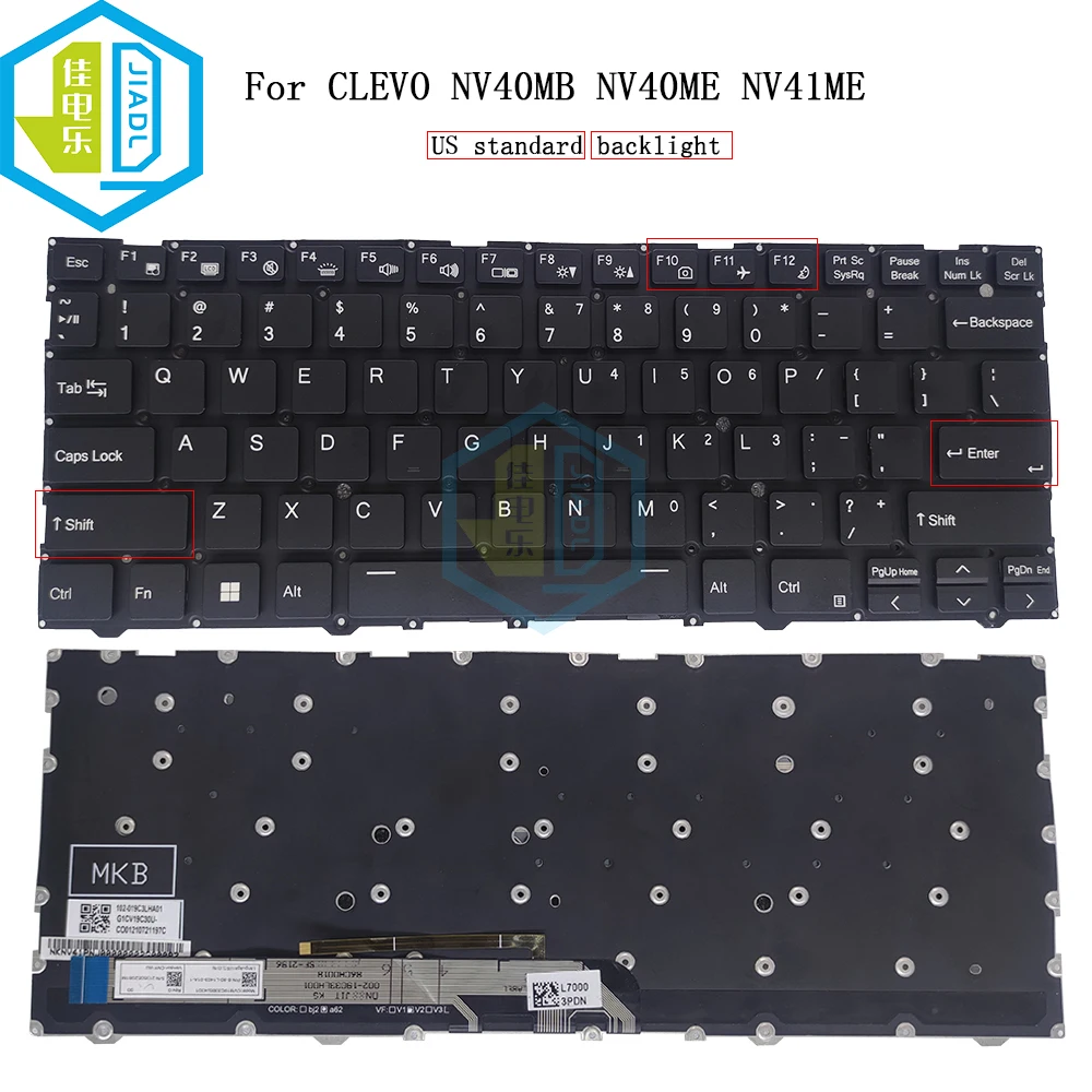 Imagem -04 - Teclado Retroiluminado com Luz Eua Inglês Novo Compatível com Toshiba Nv40 Nv41 Nv40mb Nv40me Nv41me Notebook pc Teclados Luz de Fundo 680-l140301a1