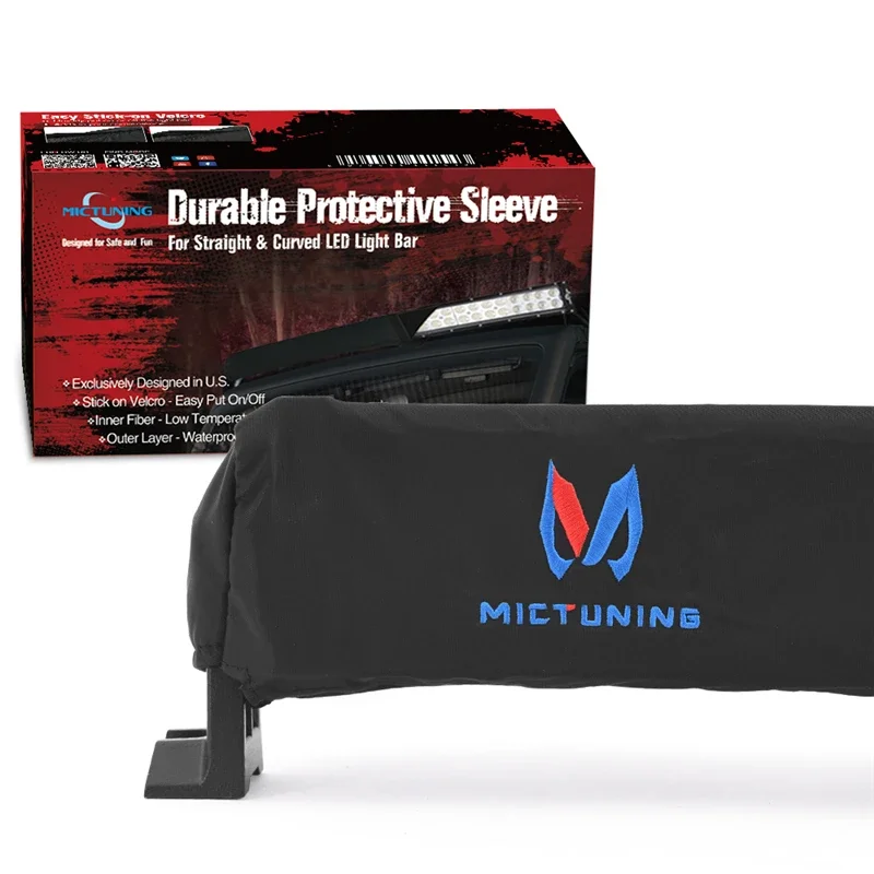 MICTUNING 22" 32" 42" 52" Universelle gerade und gebogene LED-Lichtleistenabdeckung, wasserdichte und staubdichte Schutzhülle, Lampentasche – Detail 5