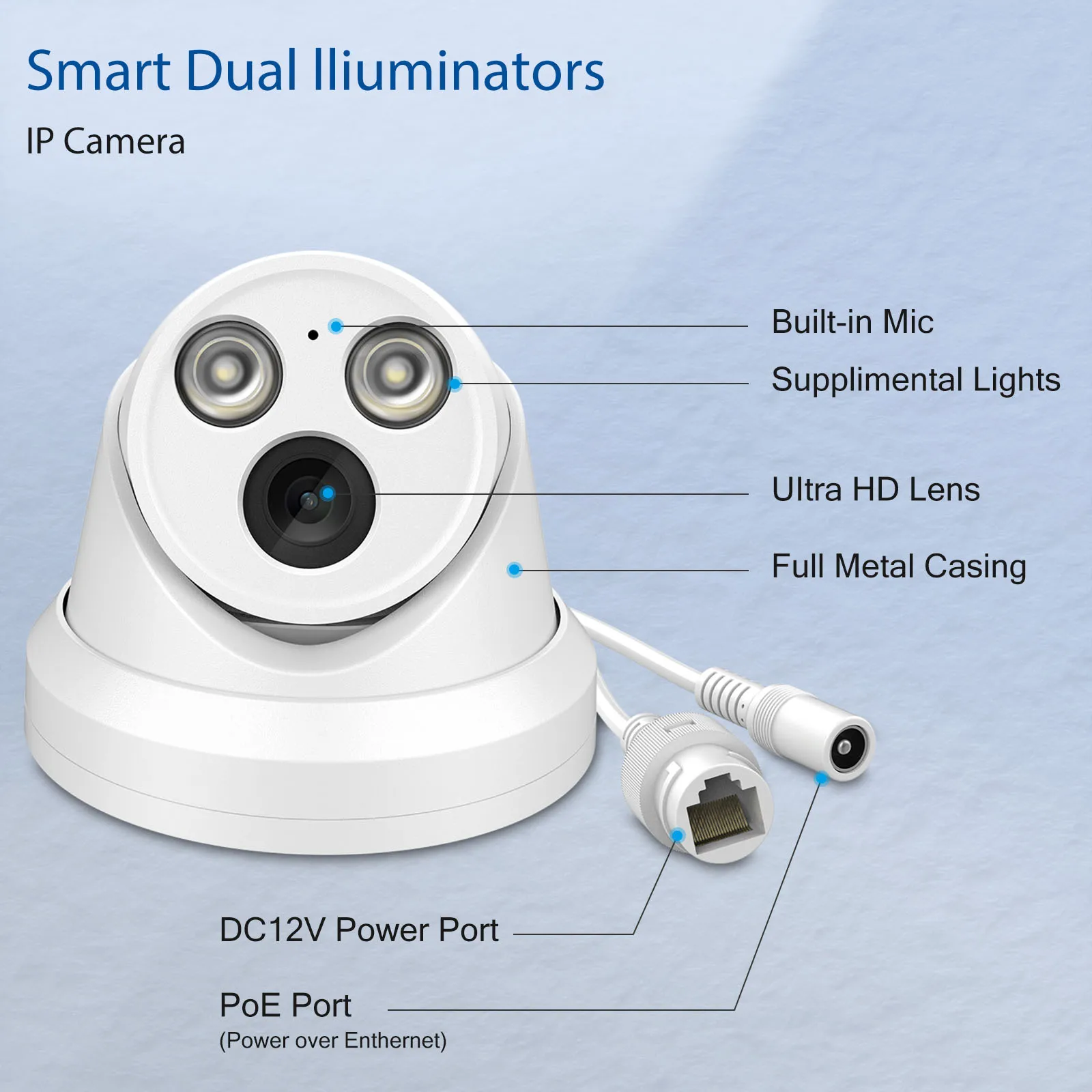 Hikvision Compatible8MP ColorVu Smait Dual Light  IP Camera Built-in MIC Human Vehicle Detection  Plug&Play with HIK NVR Onvif
