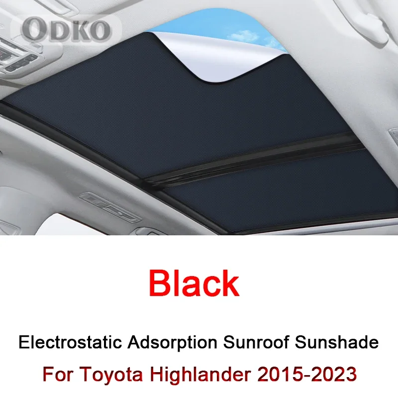 

Car Electrostatic Adsorption Sunroof Sunshade Cover For Toyota Highlander 2015-2024 Heat Insulation Skylight Sticker Accessory