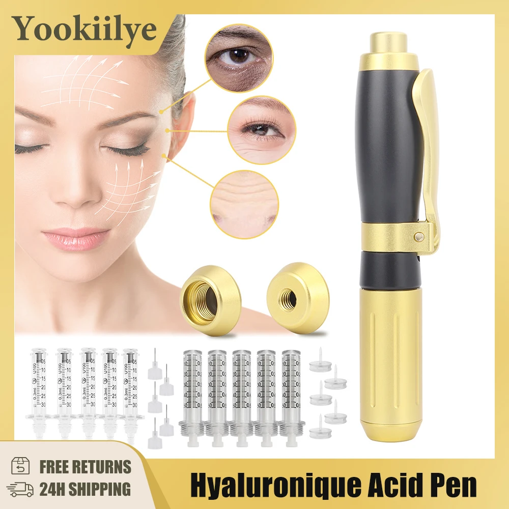 Hyaluronic Acid Pen High Density Metal 2 IN 1 High Pressure for Anti Wrinkle Lifting Lip Hyaluron Gun Atomizer Lip Injection Pen