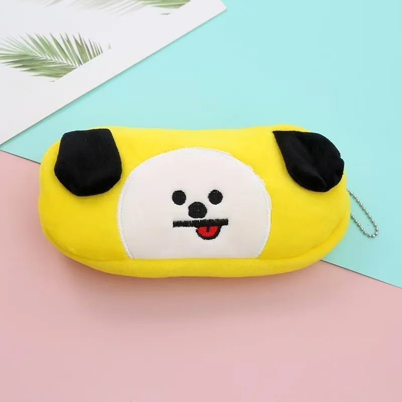 Latest model 2026 BT21 Pen Bag Creative Animal Thin Printed Rectangular Stationery, Learning Supplies, Makeup Supplies Storage