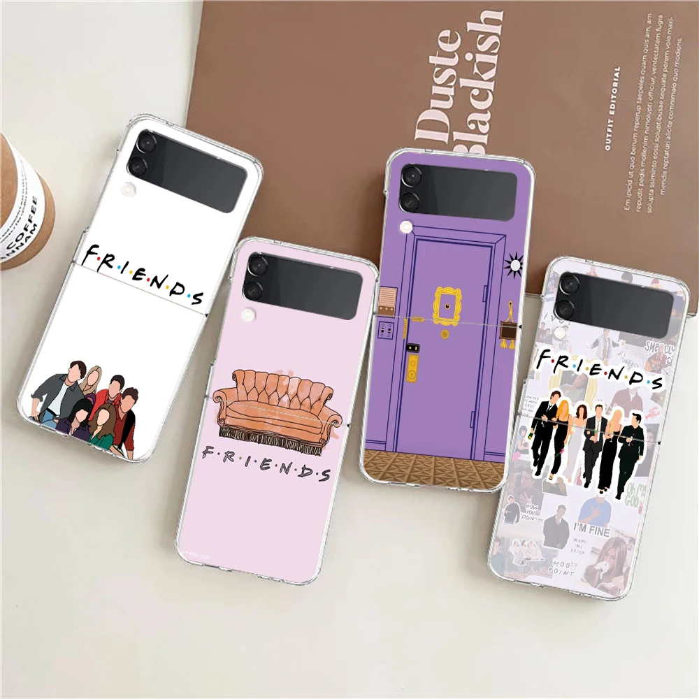 

Central Perk Coffee friends tv show Clear Phone Case For Samsung Z Flip 4 5 Transparent High Hard PC For Galaxy Z Flip 3 5 Cover