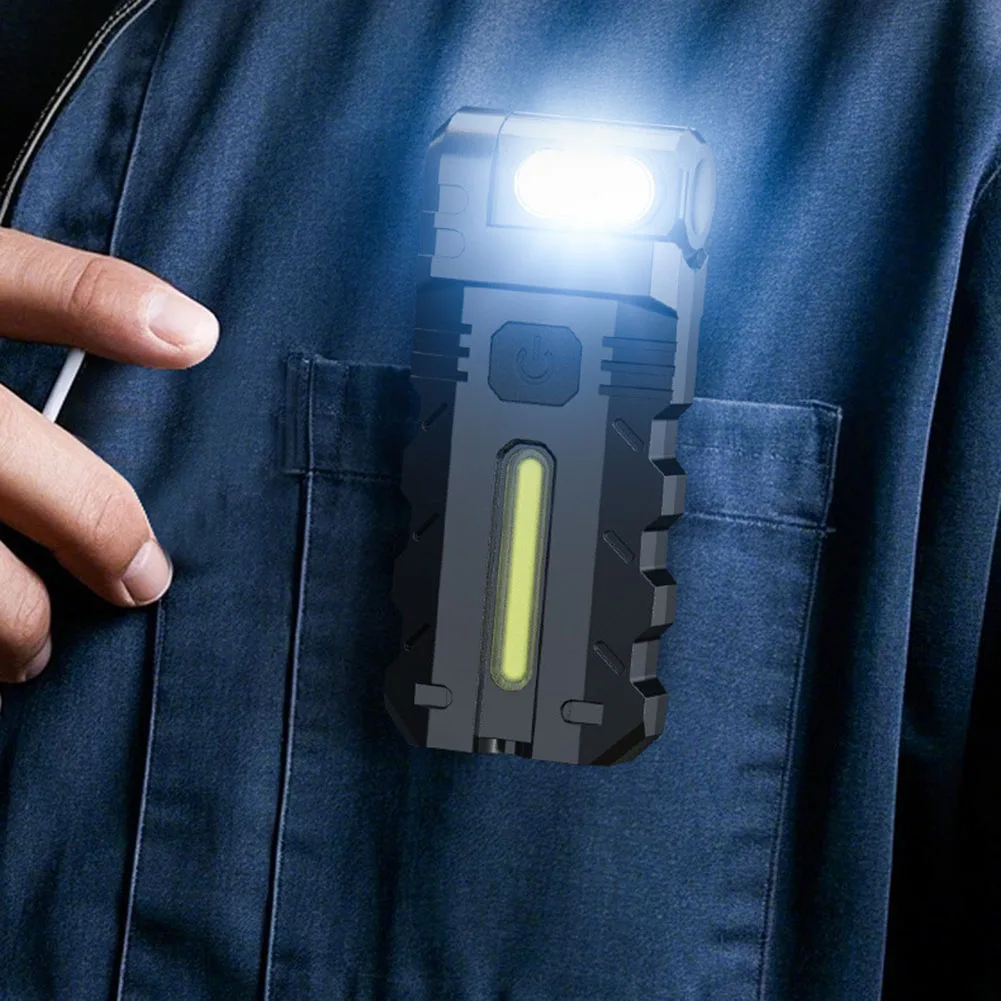 1000 Lumen Rechargeable Keychain Flashlight With Magnetic Back Clip, USB-C Fast Charging, IPX4 Water-Resistant For Outdoor