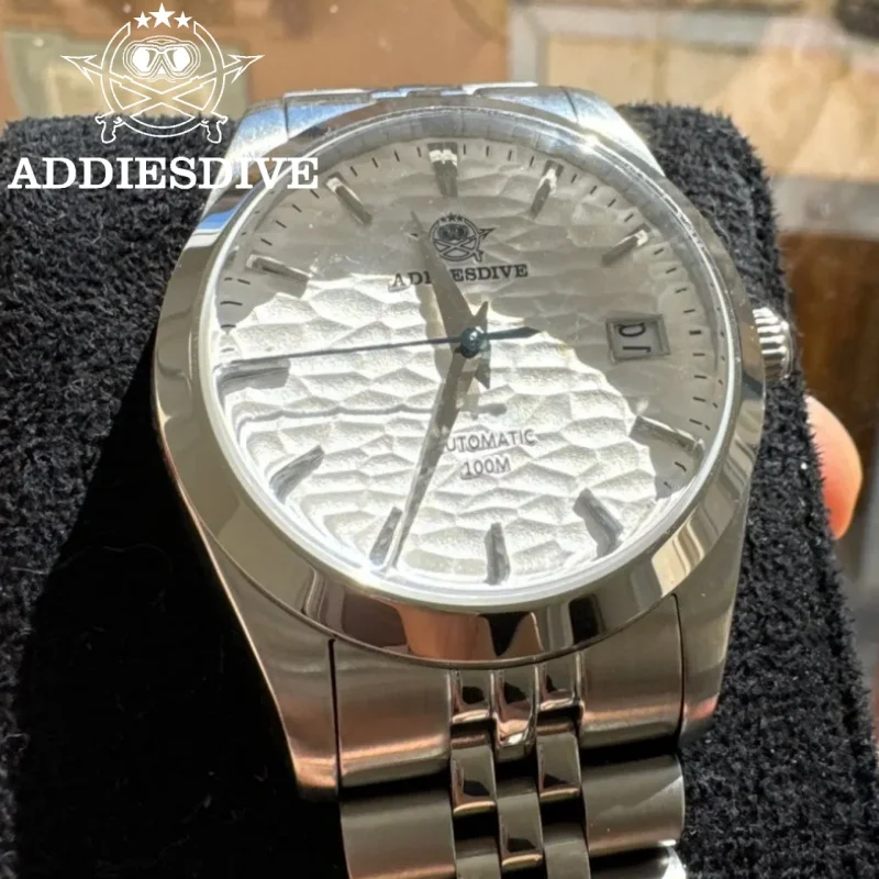 

ADDIESDIVE 39mm Business watch Wave Texture 10Bar Waterproof Luxury Sapphire relogio masculino NH35 Automatic Mechanical Watch