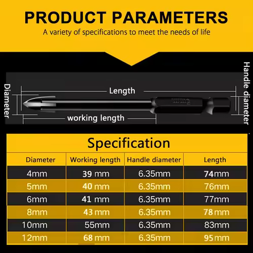 1Pc Diamond Drill Bits Hole Saw Set For Tile Concrete Brick Glass Ceramic Wood Metal Stone 4-12mm Woodworking Tools Dropshipping - Image 6