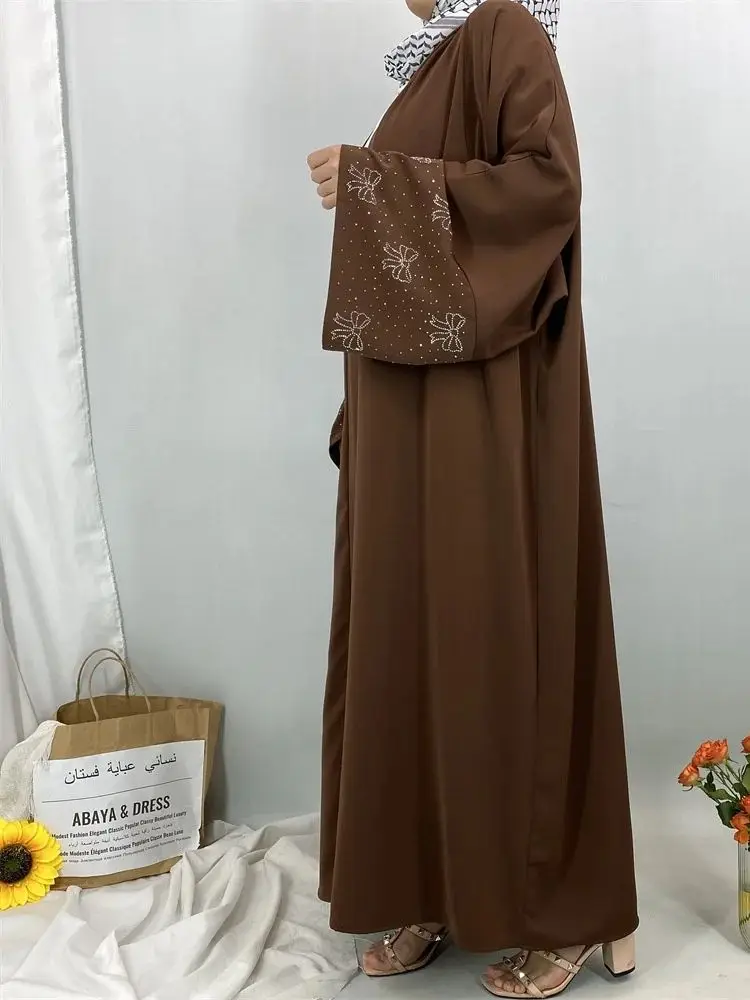 عباية مفتوحة 2025 دامن دبي كيبيا كيمونو إسلامي متواضع ملابس نسائية قفطان إسلامي رداء طويل قفطان مغربي نسائي Musulman