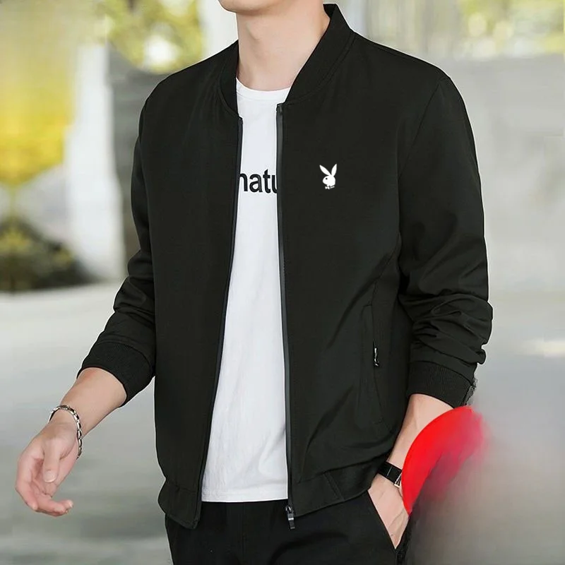 

Men's Casual Baseball Jaet Spring Autumn Faionable Polyester Fce Lined Windproof Stand Fit Zipper Closure