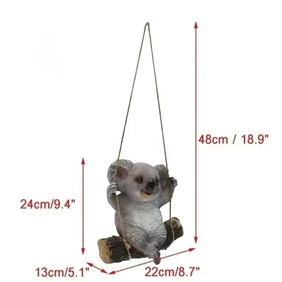1 Pcs Resin Simulation Koala Panda Pendant Outdoor Villa Courtyard Garden Tree Pendant Garden Landscape Decoration Home Decor view 6
