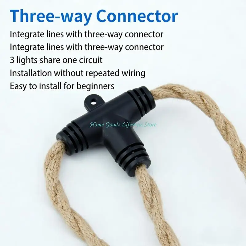 E74E E27 Extension Hanging Lamp Cable Simple Rope Pendant Light Cord